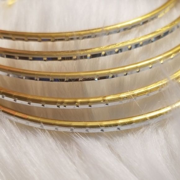 Goldtone and Silver Bangle Bracelets - Picture 6 of 6